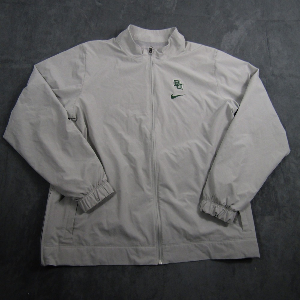 Nike Baylor Bears Jacket Mens XL Gray Full Zip Sideline Mesh Lined DZ8220-053